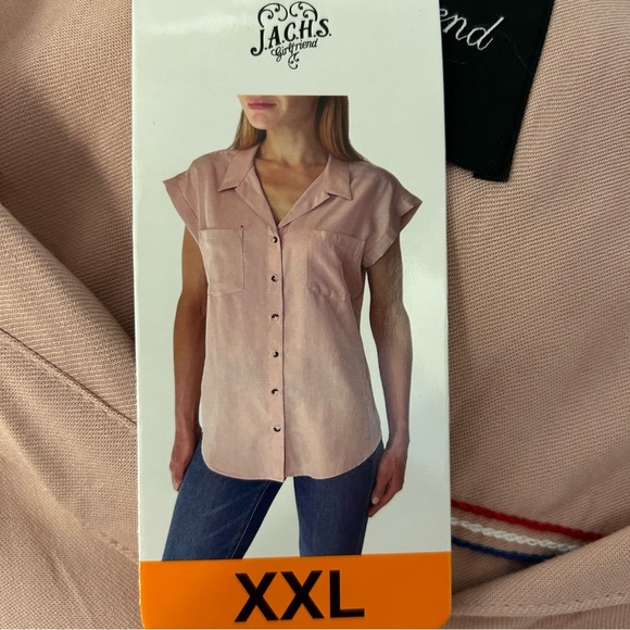 JACHS GIRLFRIEND• Short Sleeve Blush Blouse - Picture 8 of 11